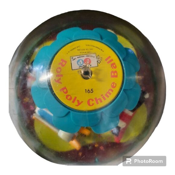 VINTAGE 1966 FISHER PRICE ROLY POLY CHIME BALL TOY #165 HORSE CAROUSEL SWAN CUTE - Picture 2 of 5